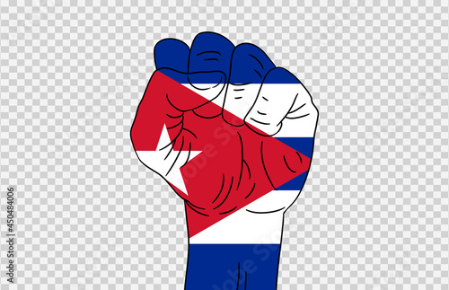 Cuba flag colored hand isolated on png or transparent  background, Symbols of Cuba template for banner,card,advertising ,promote,magazine,vector,top gold medal winner sport country