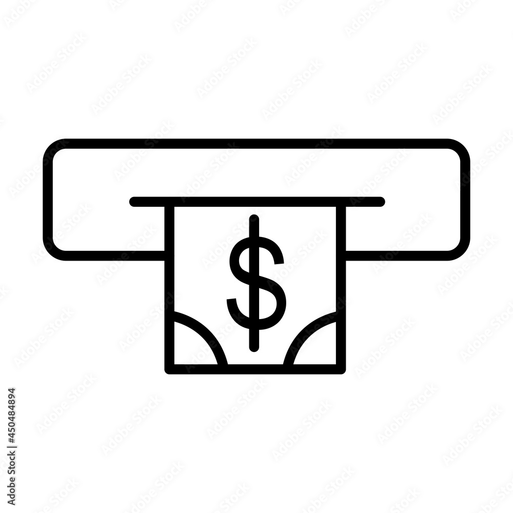 ATM Vector Line Icon Design ATM Vector Line Icon Design
