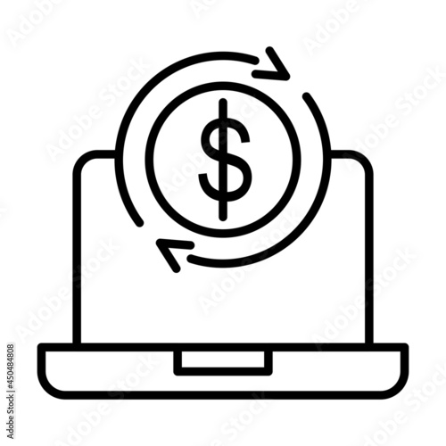 Internet Banking Vector Line Icon Design