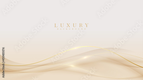 Luxury light brown abstract background combine with golden lines element. Illustration from vector about modern template design.