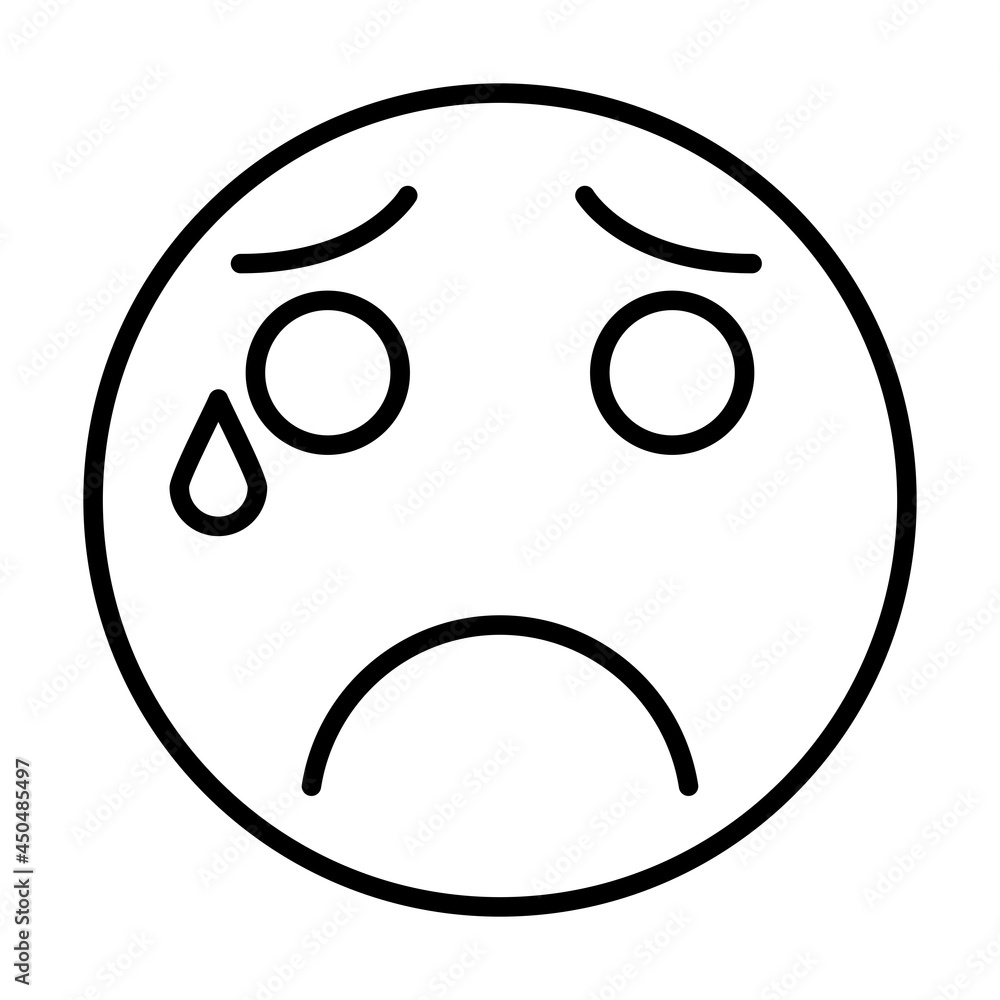 Sad Smiley Vector Line Icon Design Sad Smiley Vector Line Icon Design