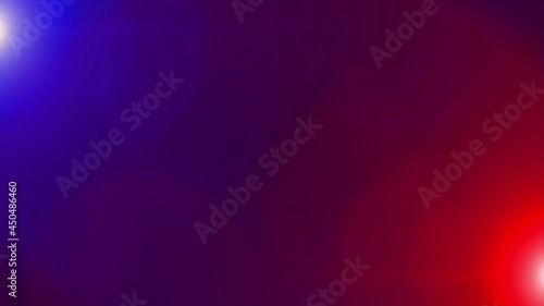 Defocused Police beacon red blue emergency lights flashing in the dark Animation. Emergency flashing lights night. Police flashing light, lights flashing in the dark, Optical Lens Flare Effect. 4K photo