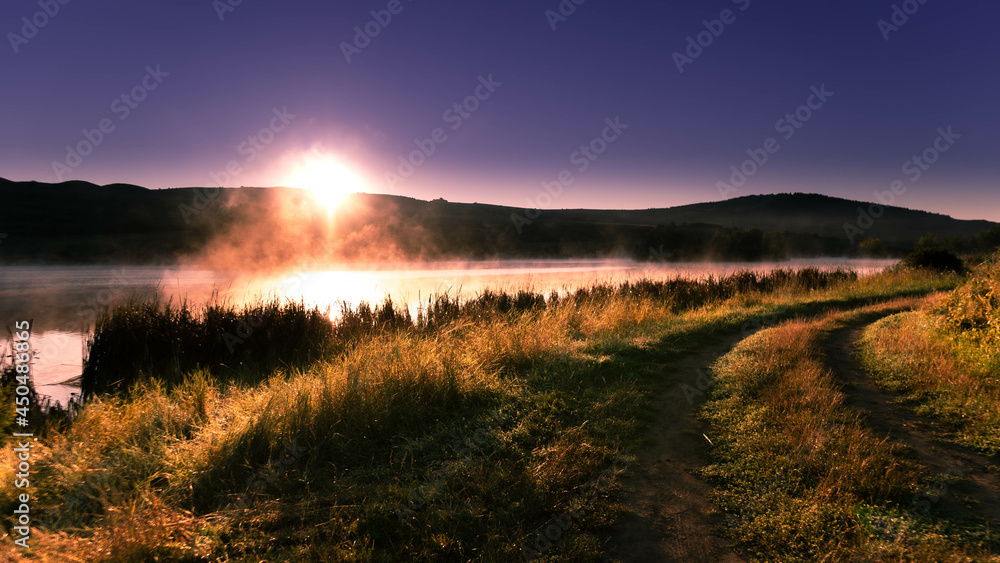 sunrise over the lake