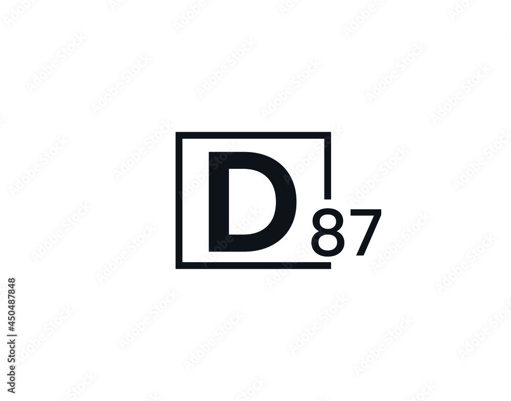 D87, 87D Initial letter logo D87, 87D Initial letter logo
