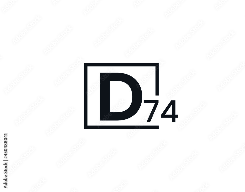 D74, 74D Initial letter logo D74, 74D Initial letter logo