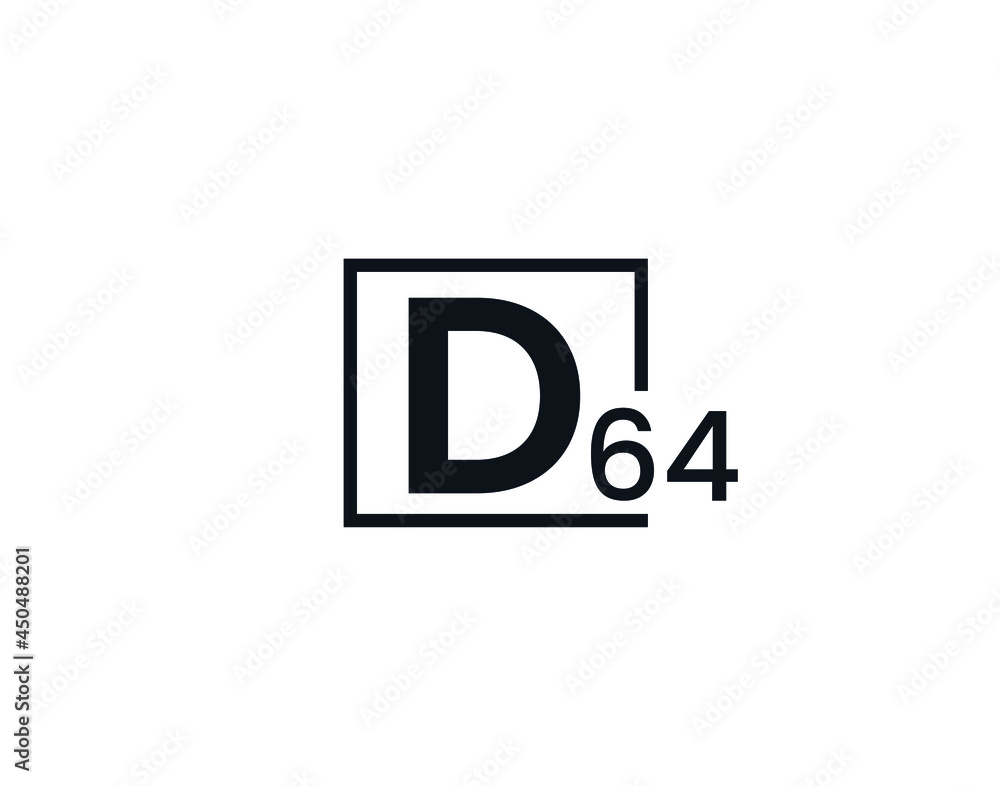D64, 64D Initial letter logo D64, 64D Initial letter logo
