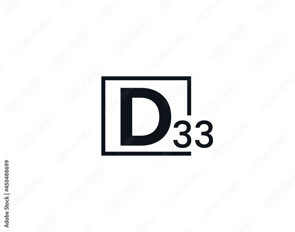 D33, 33D Initial letter logo D33, 33D Initial letter logo