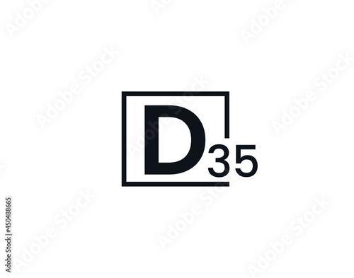 Free Download D35, 35D Initial letter logo - GFXLoad