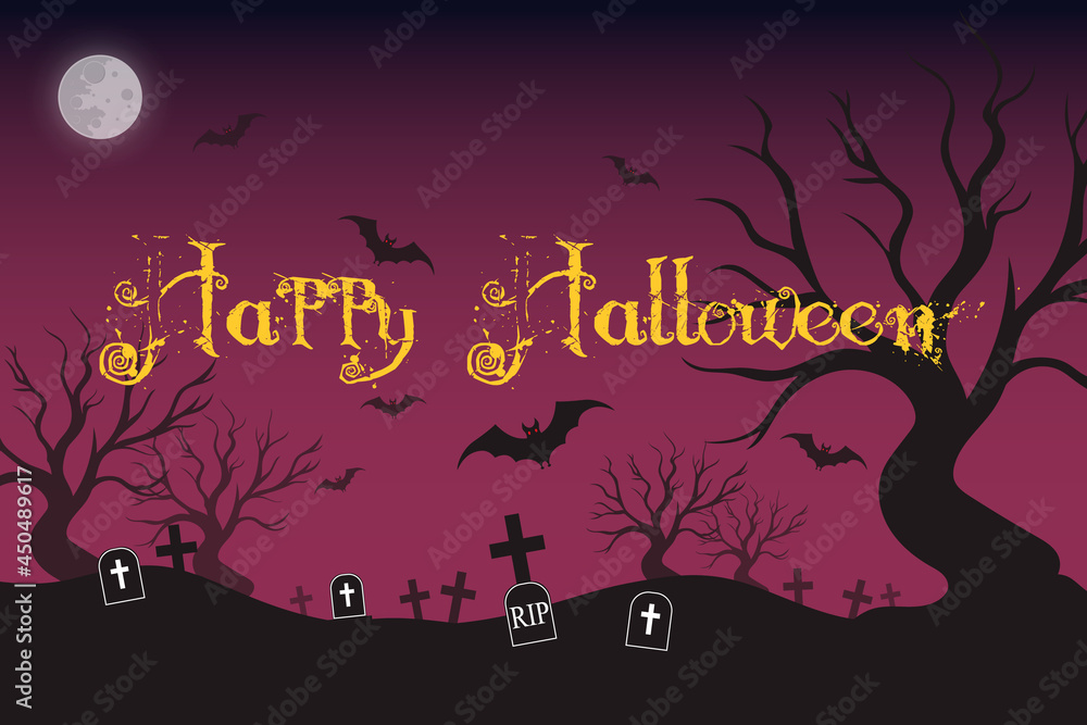 Halloween silhouette background design