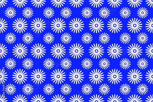 seamless pattern with blue flowers