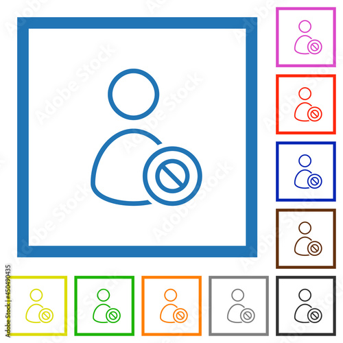 User disabled outline flat framed icons photo