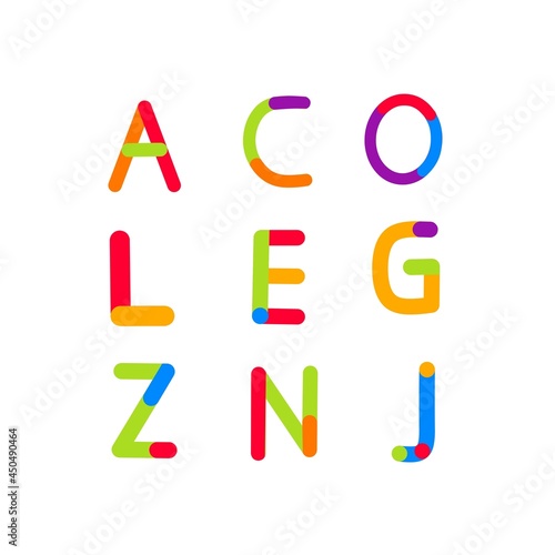 colorful alphabet set perfect for company logo,symbol,banner and poster font,etc.  © Alif17