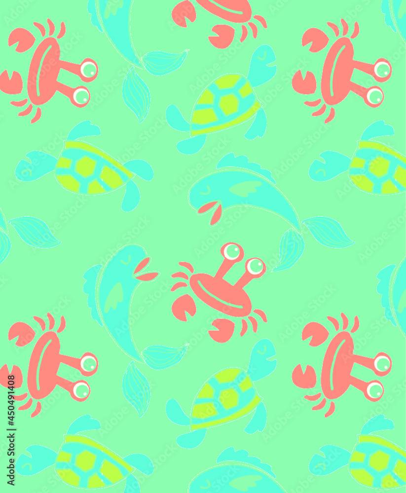 Naklejka premium Crab/ Carb Pattern