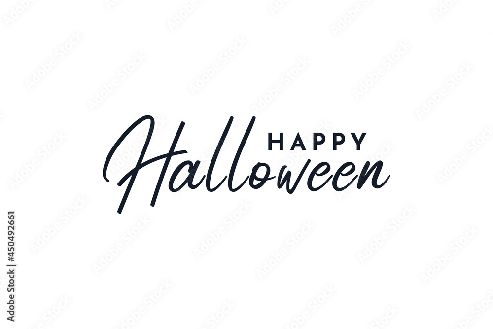 Happy Halloween lettering. Handwritten calligraphy for greeting cards, posters, banners, flyers and invitations. Happy Halloween text, holiday background