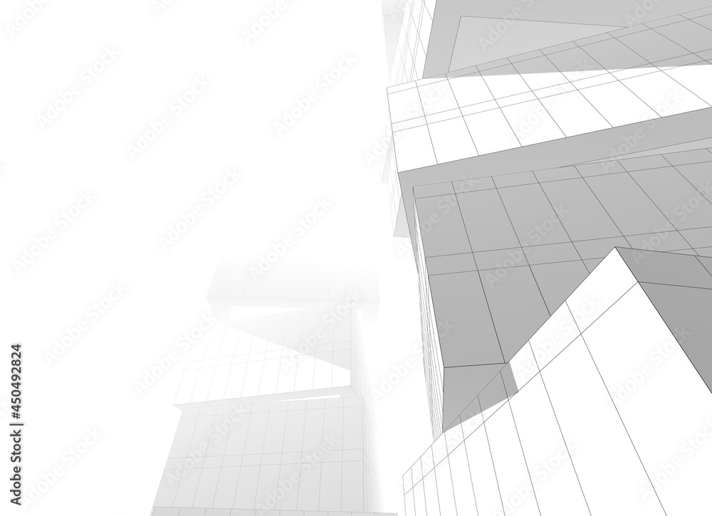 abstract architectural drawing 3d illustration abstract architectural drawing 3d illustration