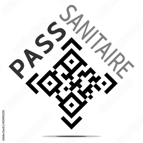Logo Pass Sanitaire QR Code Gris n°2