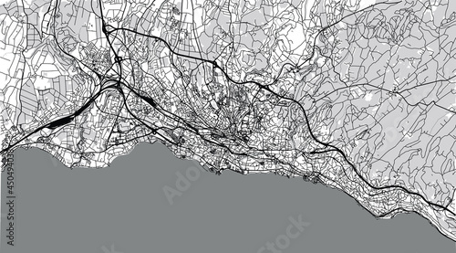 Urban vector city map of Lausanne, Switzerland, Europe