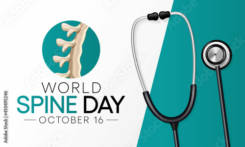 World Spine day is observed every year on September 16, is body's central support structure. It keeps us upright and connects the different parts of our skeleton to each other. Vector illustration