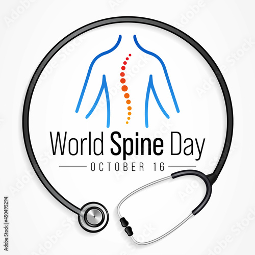World Spine day is observed every year on September 16, is body's central support structure. It keeps us upright and connects the different parts of our skeleton to each other. Vector illustration