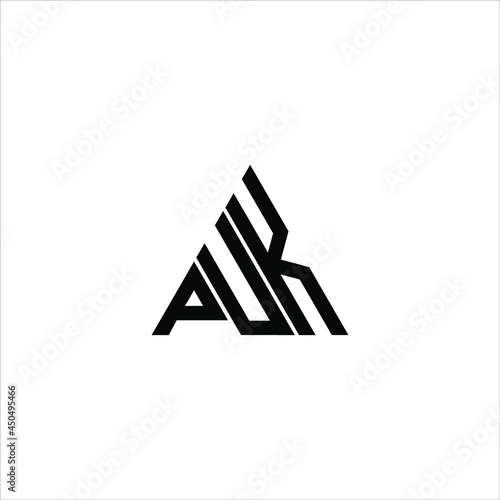 PUK letter logo creative design. PUK unique design