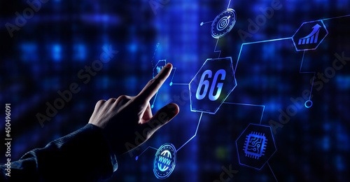 Internet, business, Technology and network concept. The concept of 6G network, high-speed mobile Internet, new generation networks.