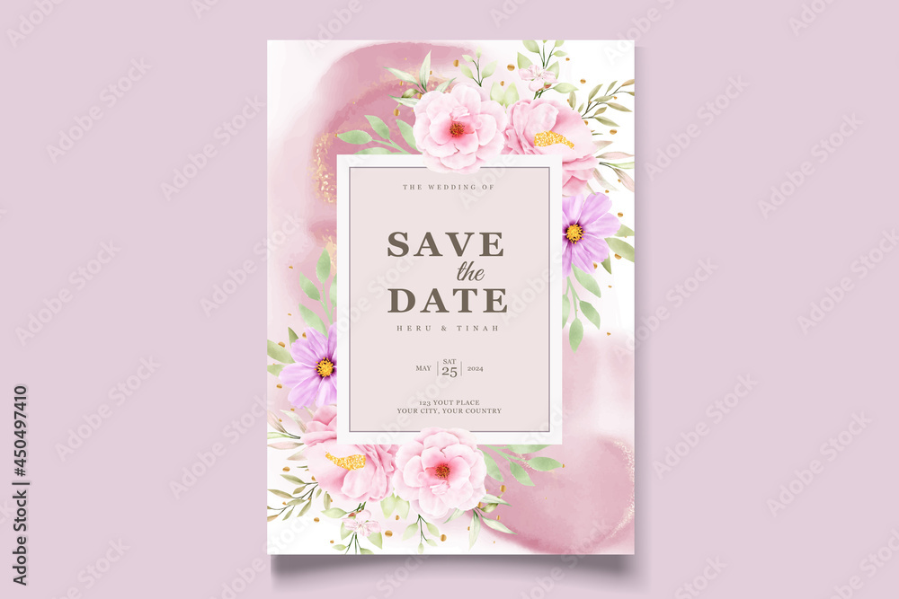 WATERCOLOR CHRYSANTHEMUM WEDDING invitation card set WATERCOLOR CHRYSANTHEMUM WEDDING invitation card set
