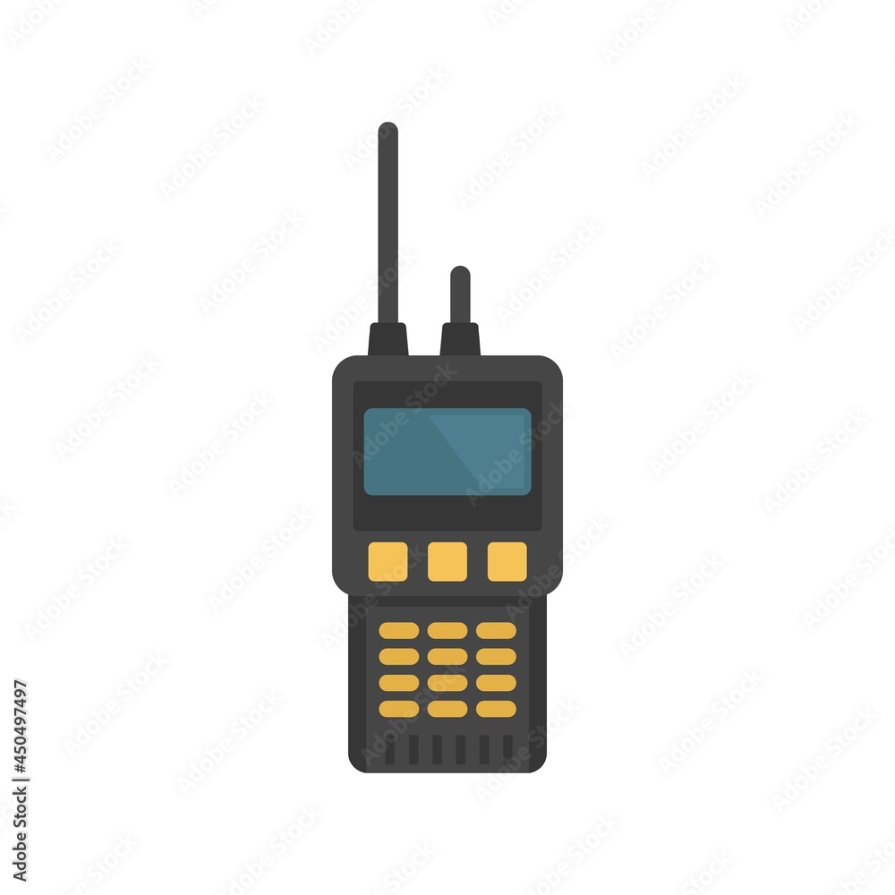 Walkie talkie radio icon flat isolated vector Walkie talkie radio icon flat isolated vector