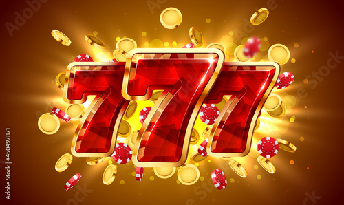 Slot machine wins the jackpot. 777 Big win concept. Casino jackpot.
