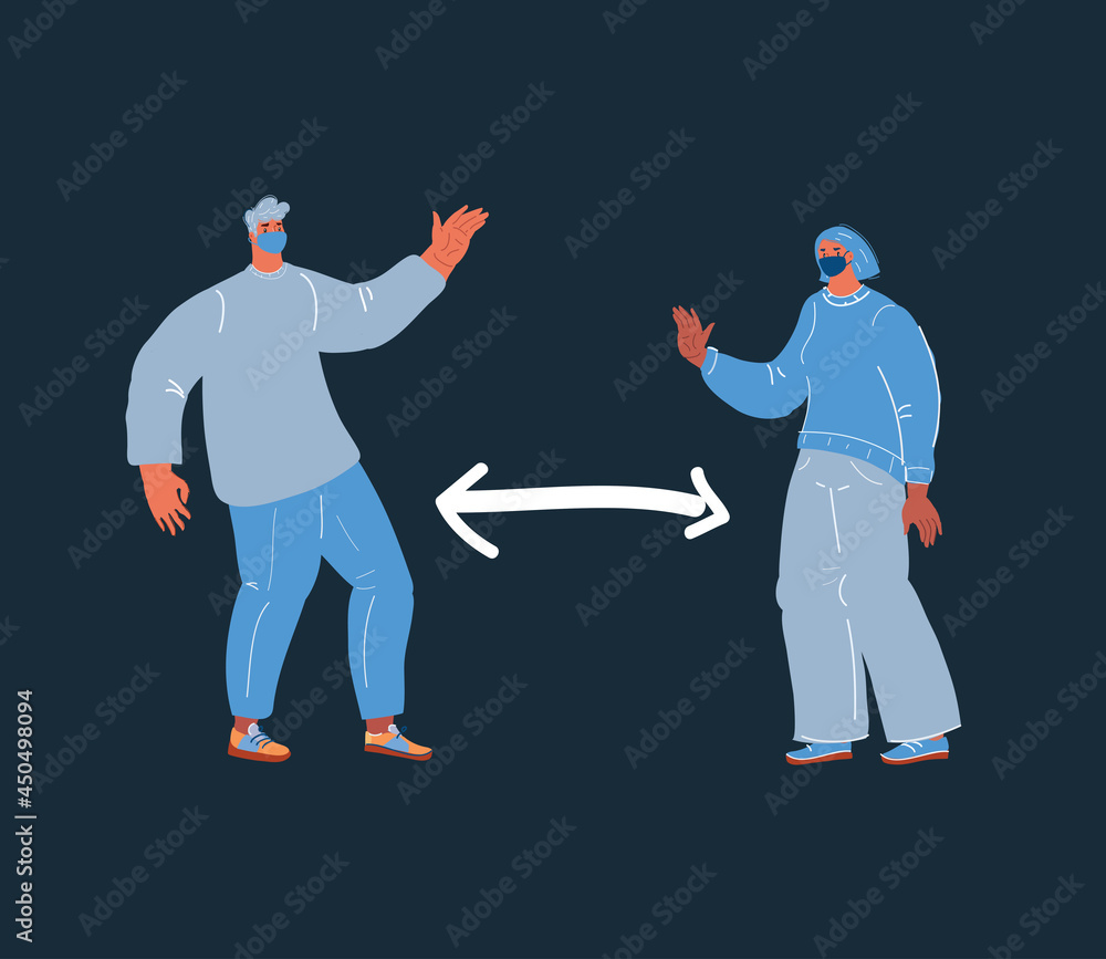 Vector illustration of Protective measure against the virus. Distanse space between people. Vector illustration of Protective measure against the virus. Distanse space between people.