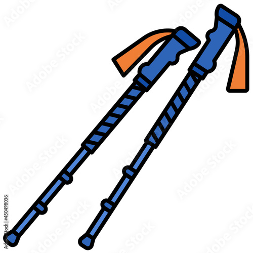 hiking sticks icon