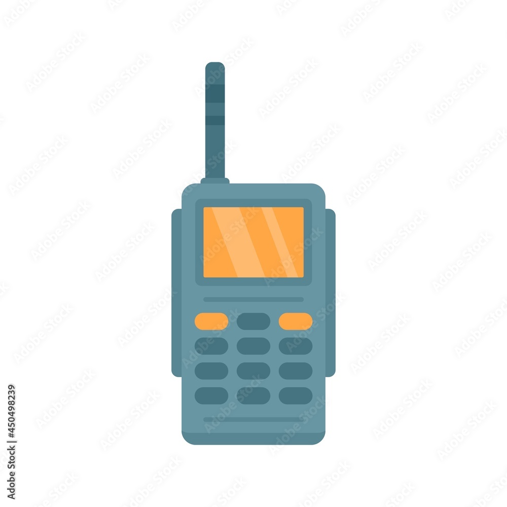 Hiking walkie talkie icon flat isolated vector Hiking walkie talkie icon flat isolated vector