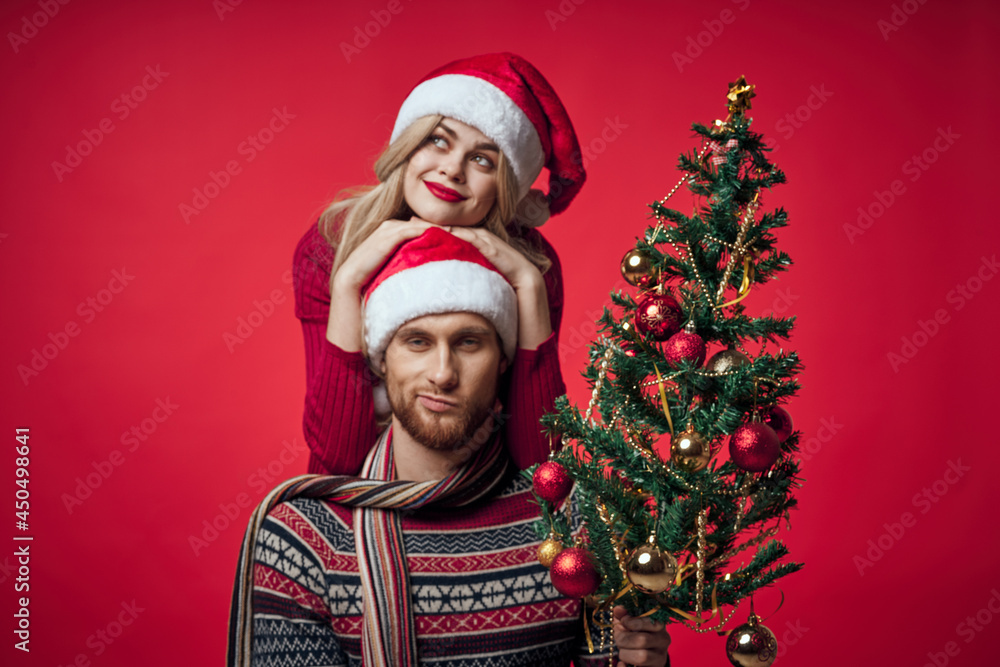 cheerful young couple christmas holiday together lifestyle cheerful young couple christmas holiday together lifestyle
