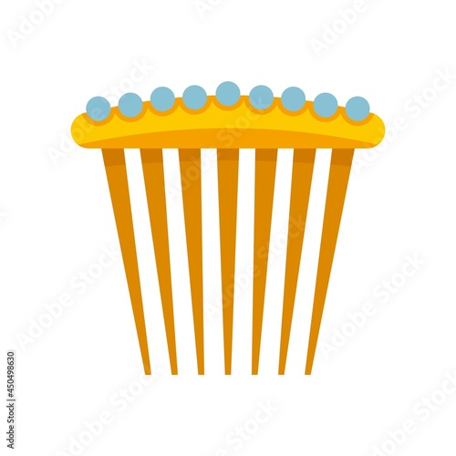 Hairpin barrette icon flat isolated vector