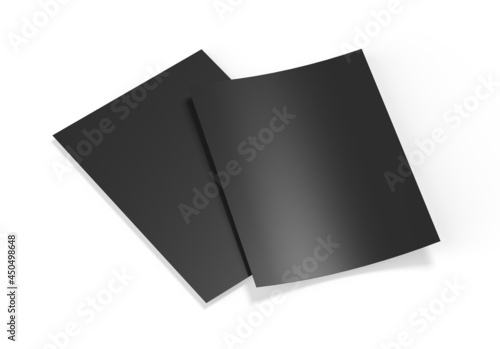 Fotografia Blank flyer, pamphlet postcard, catalogue and brochure mock up template on isolated white background, 3d illustration