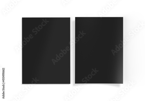 Quadro em tela Blank flyer, pamphlet postcard, catalogue and brochure mock up template on isolated white background, 3d illustration