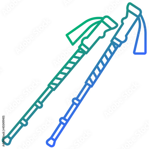 hiking sticks icon