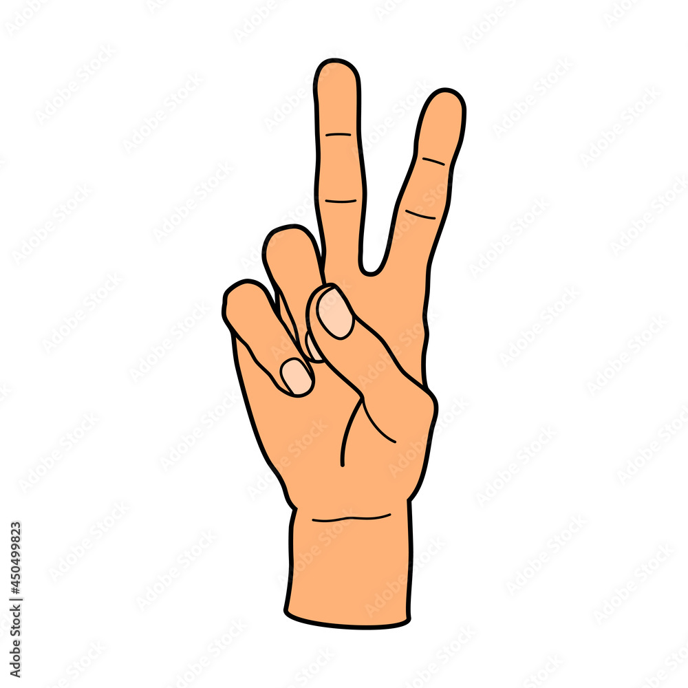 Two fingers hand gesture of peace vector illustration Two fingers hand gesture of peace vector illustration