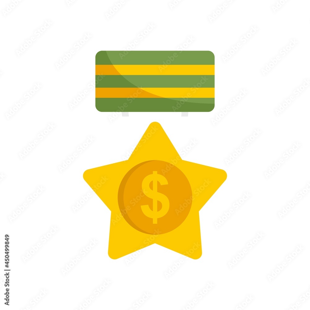 Trade war medal icon flat isolated vector