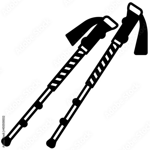 hiking sticks icon