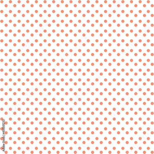 White and orange Polka Dot seamless pattern. Vector background.