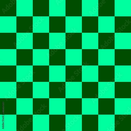 Green checkerboard pattern background. Check pattern designs for decorating wallpaper. Vector background.