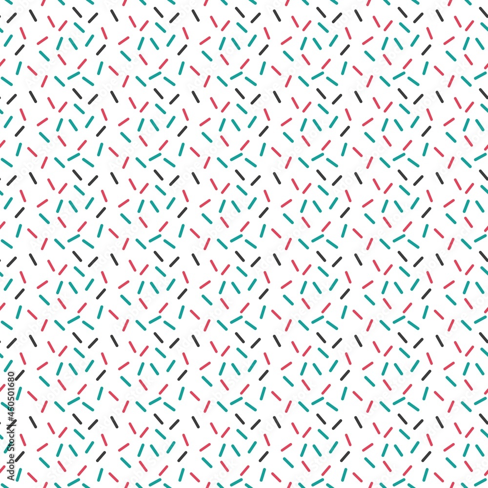Colorful geometric Memphis seamless pattern. Wrapping paper.