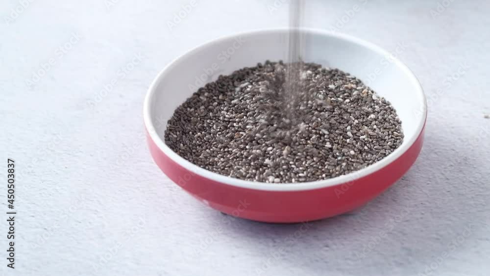 close up of chia seed in a container , close up of chia seed in a container ,