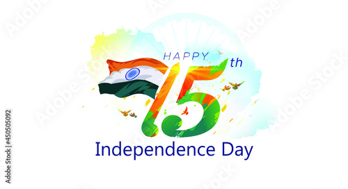 Photo Happy 75th independence day of India background concept