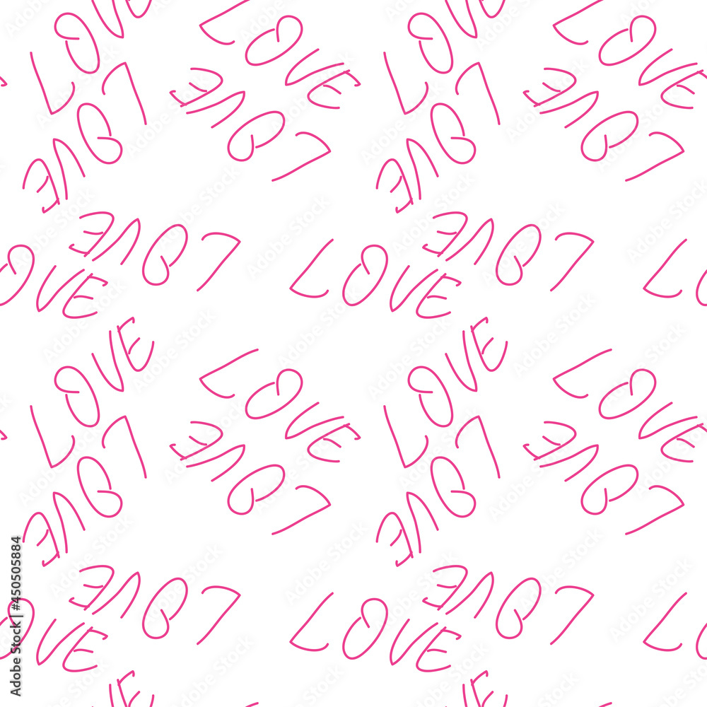 love you hearts romantic pattern illustration isolated on white. black and white seamless pattern.
