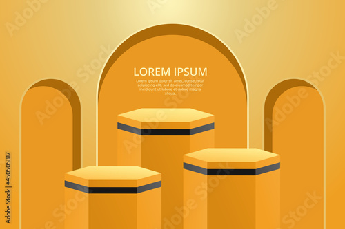 3d orange podium product display