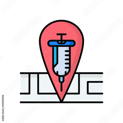 vaccination location icon outline color