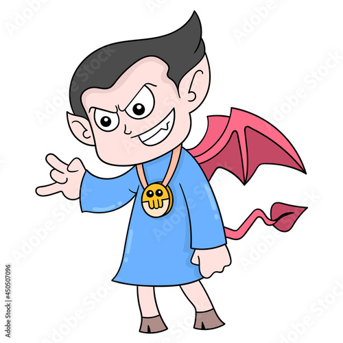 evil demon in human form to mislead people, doodle icon image kawaii