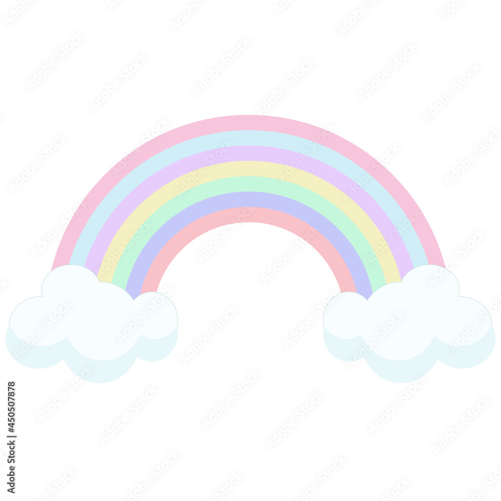 Vector rainbow with clouds. Illustraion for children Vector rainbow with clouds. Illustraion for children