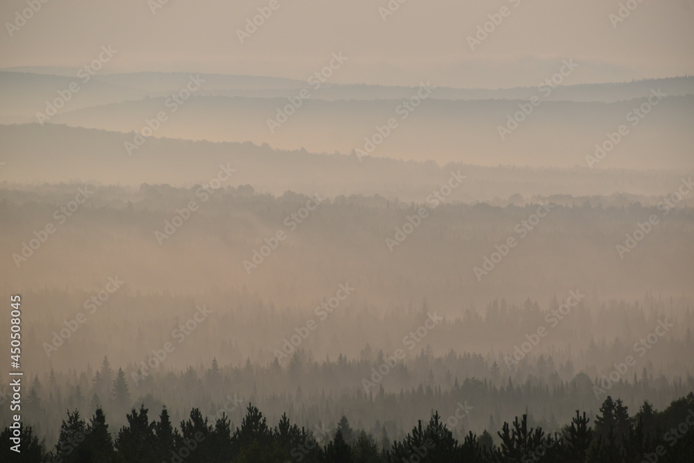 A fog over the Appalachians, Sainte-Apolline, Québec, Canada